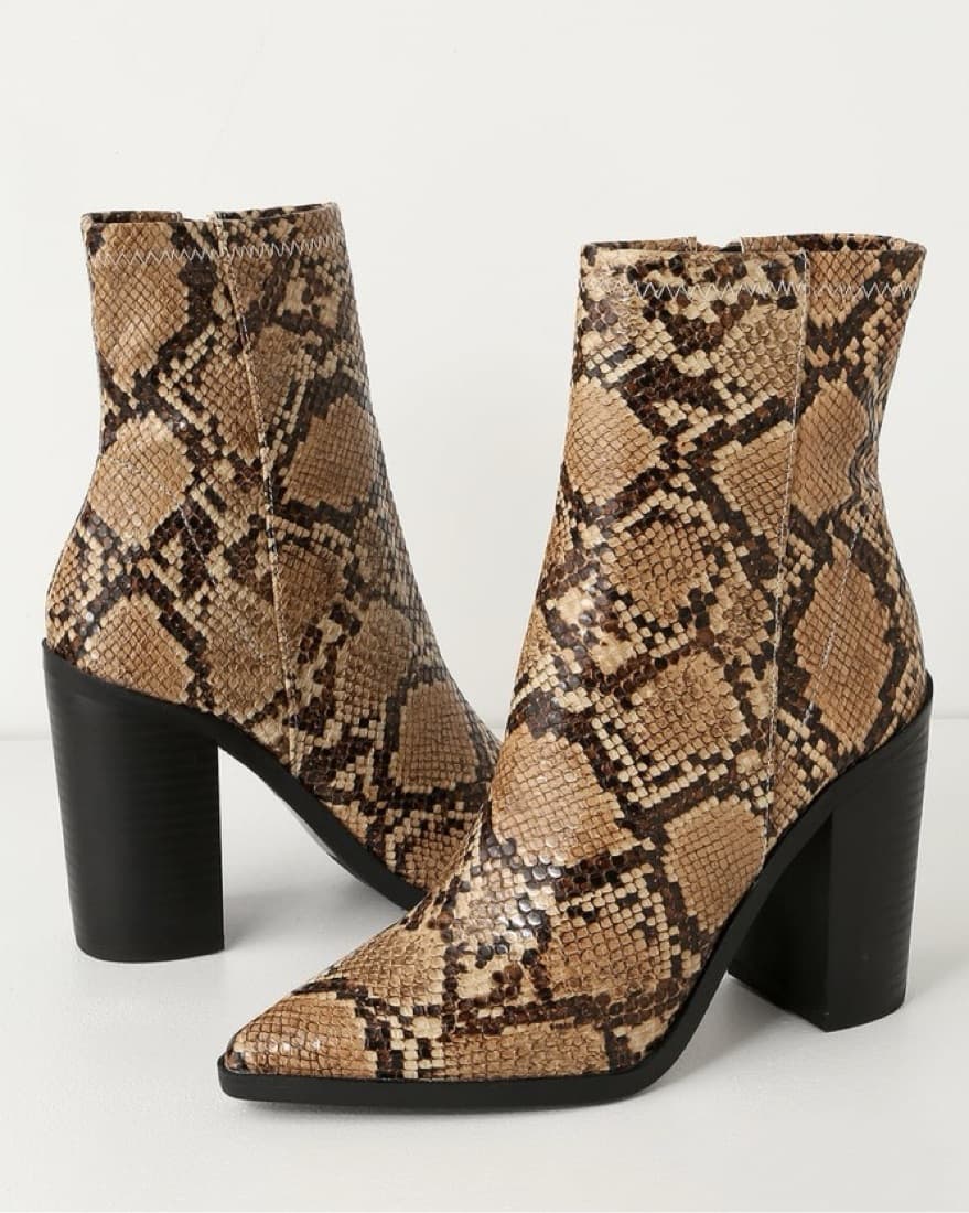 Lulus Animal Print Heeled Booties  - Image 2