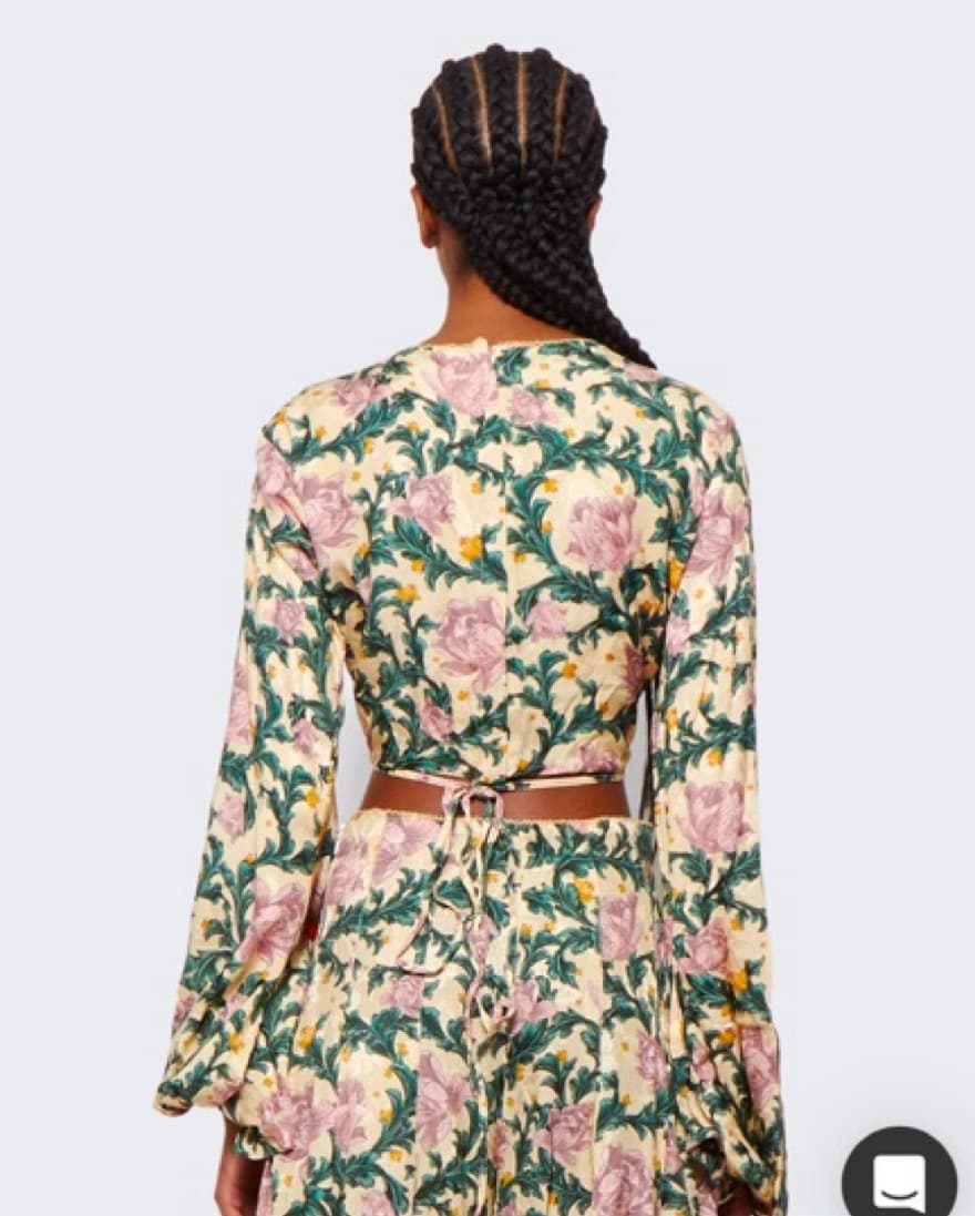 Agua Bendita Cropped Floral Top - Image 3