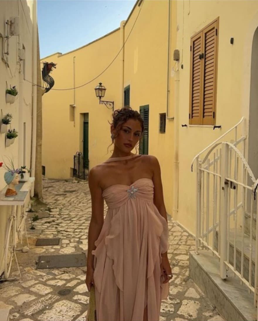 Nana Jacqueline Mariah Dress In Peach - Image 3
