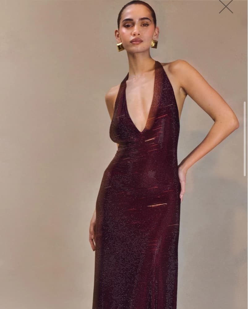 Meshki Diamante Halter Midi Dress  - Image 4