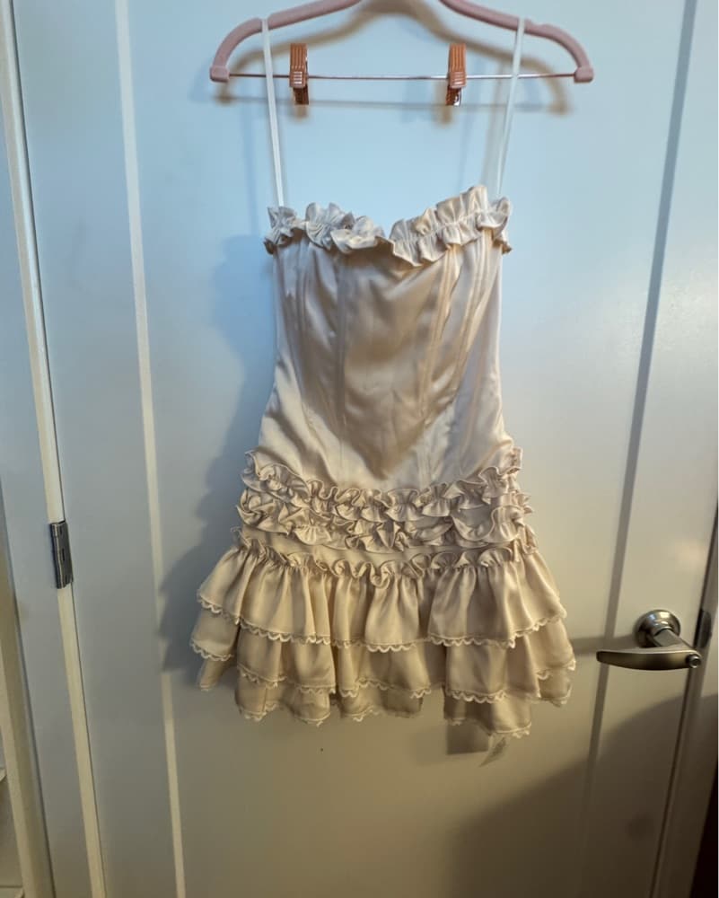Elegant Ruffle Satin Minidress - Image 2