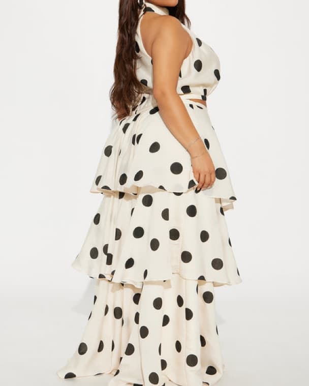 Polka Dot Tiered Skirt Set - Image 2