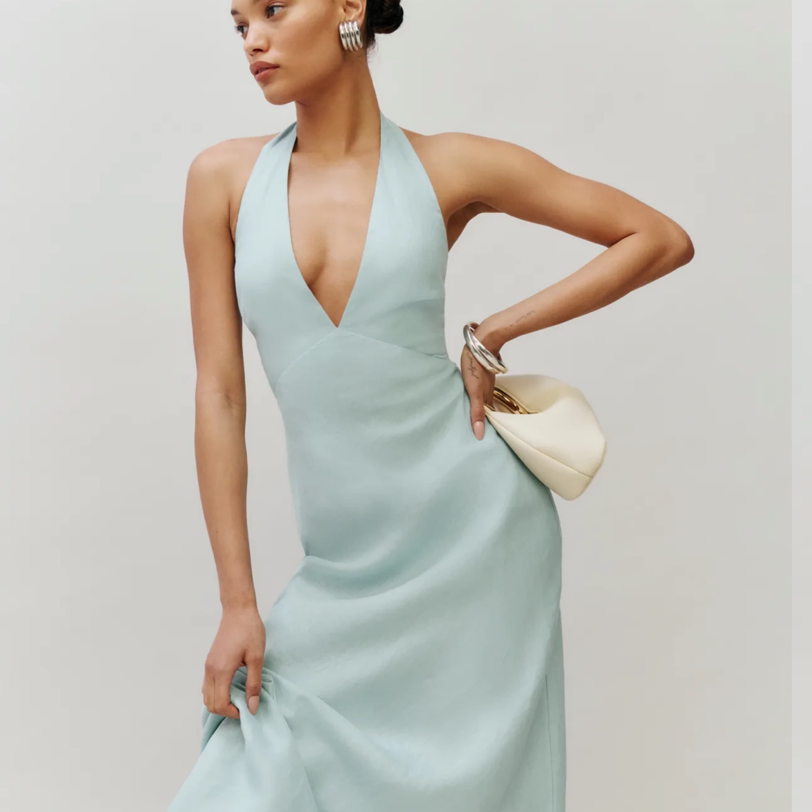 Reformation Linen Halter Maxi Dress - Image 2