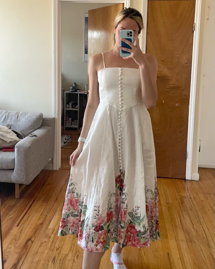 Zimmerman Linen Midi Dress AUS 2  - Image 2
