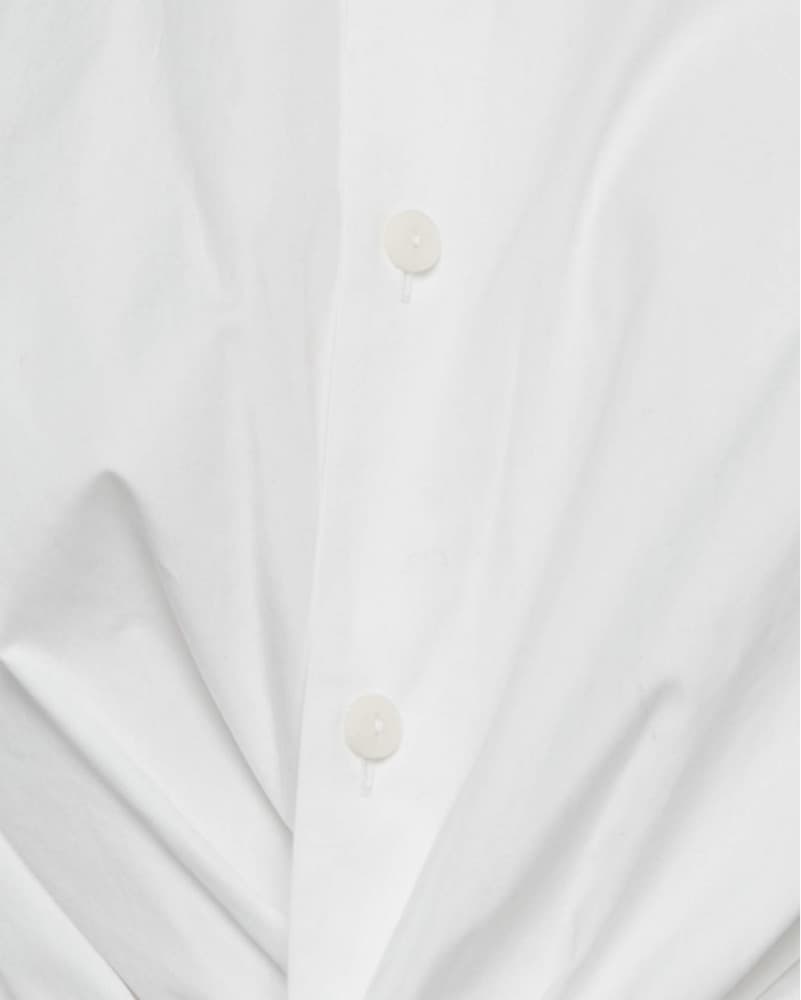 Christopher Esber White Twist Cropped Blouse Button Down Long Sleeve Top - Image 4