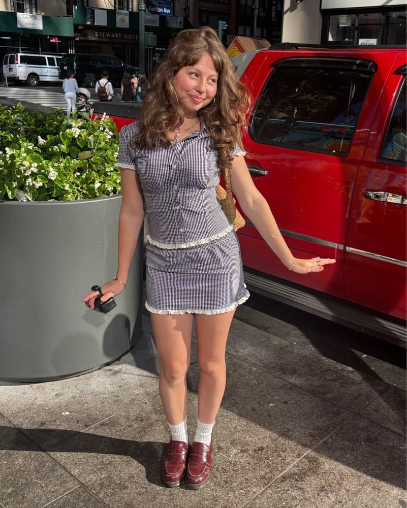 Paige Gingham Button Up & Skort Set - Image 2
