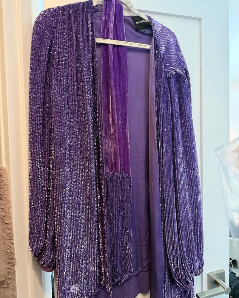 Sparkling Purple Wrap Dress - Image 2