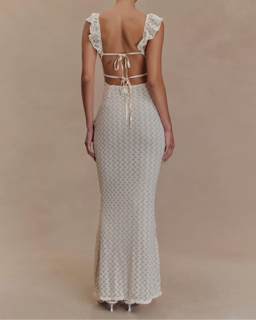 Ezra Lace Maxi Dress - Ivory - Image 2