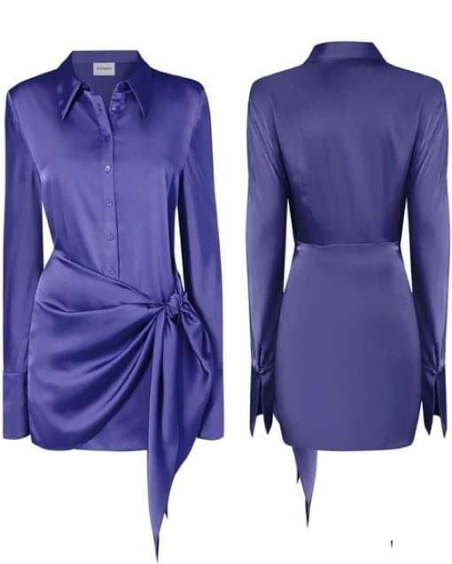 Rat And Boa Satin Tie Wrap Dress - Image 5