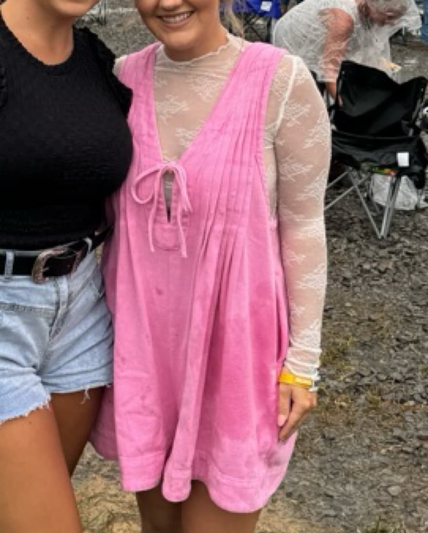 Pink Denim Romper - Image 2