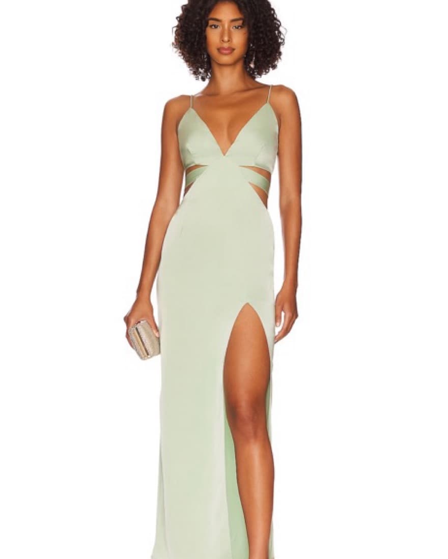 Revolve Super Down Sage  Maxi Dress - Image 1