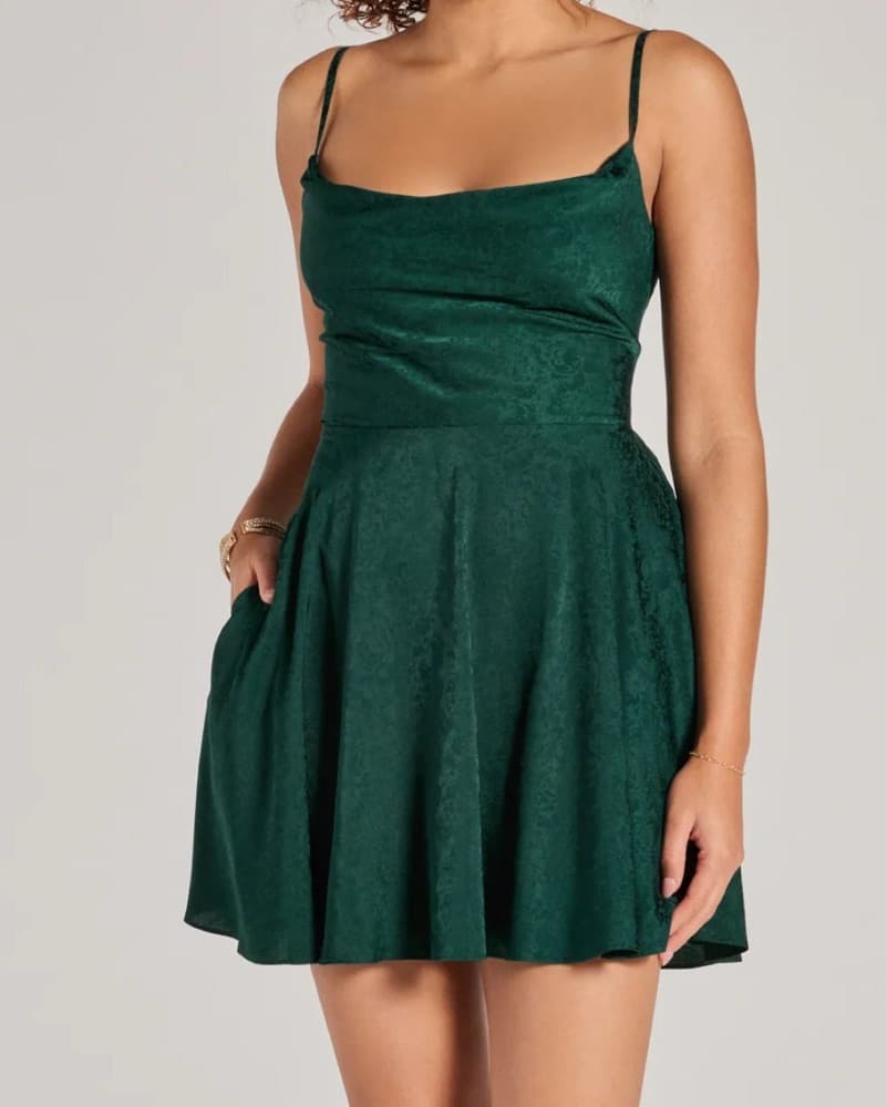 Emerald Green Mini Dress - Image 1