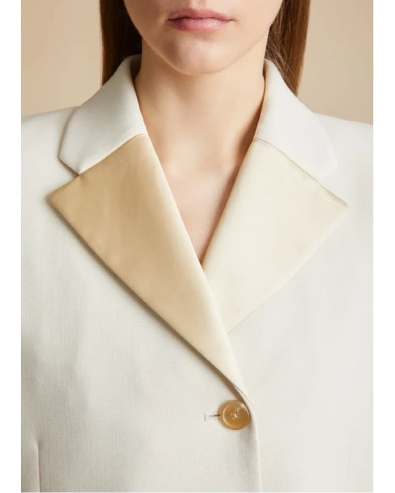KHAITE Isaline satin-trimmed Wool Blazer - Image 6
