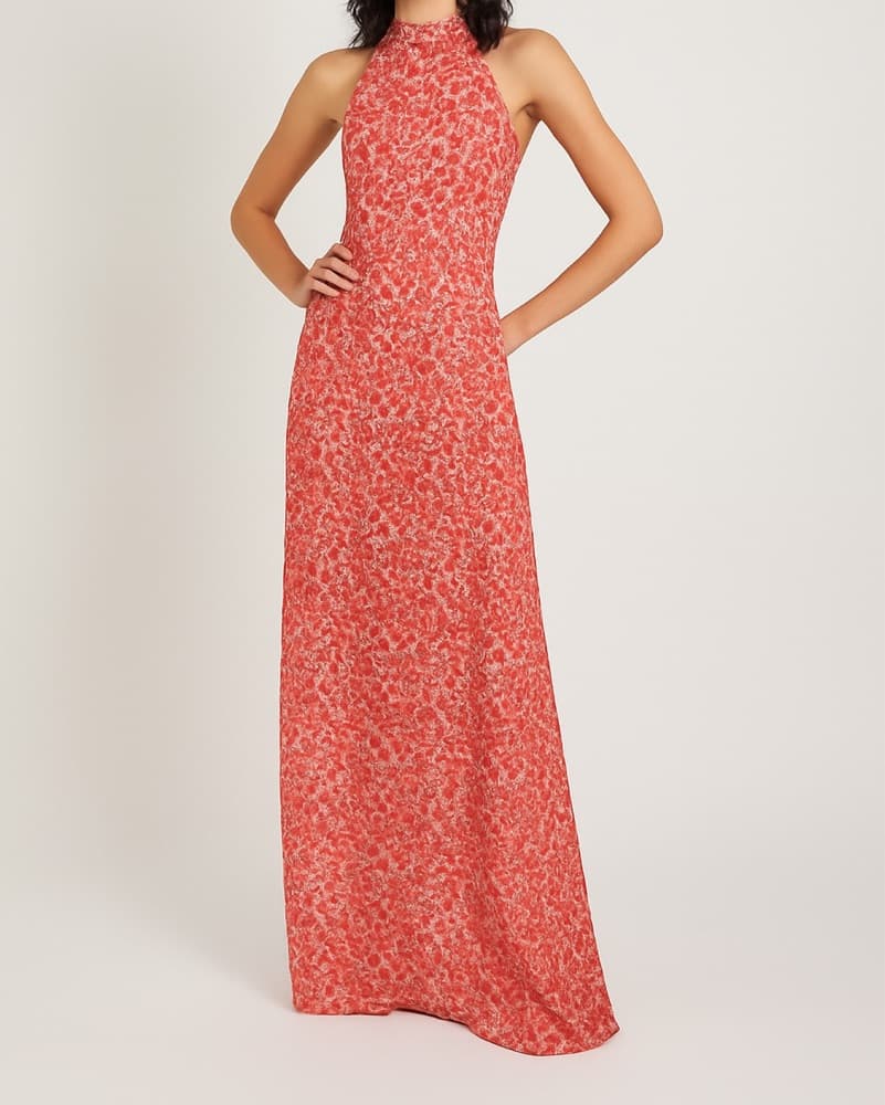 Sabrina Musayev Floral Halter Maxi Dress - Image 1