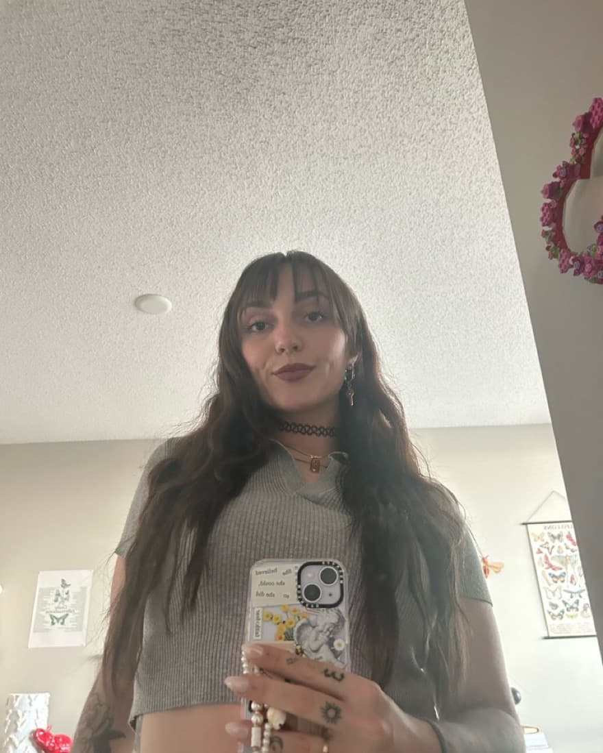 Grey Cropped Collard Shirt  - Image 3