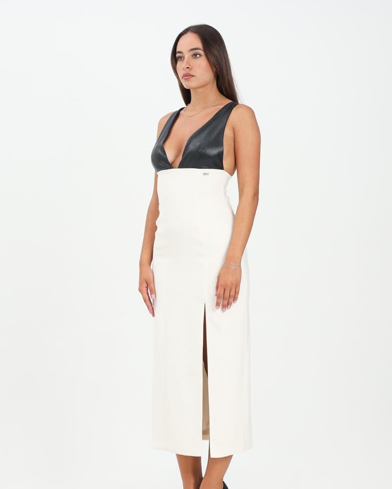 ARMANI EXCHANGE Women's long cream dress - Image 4