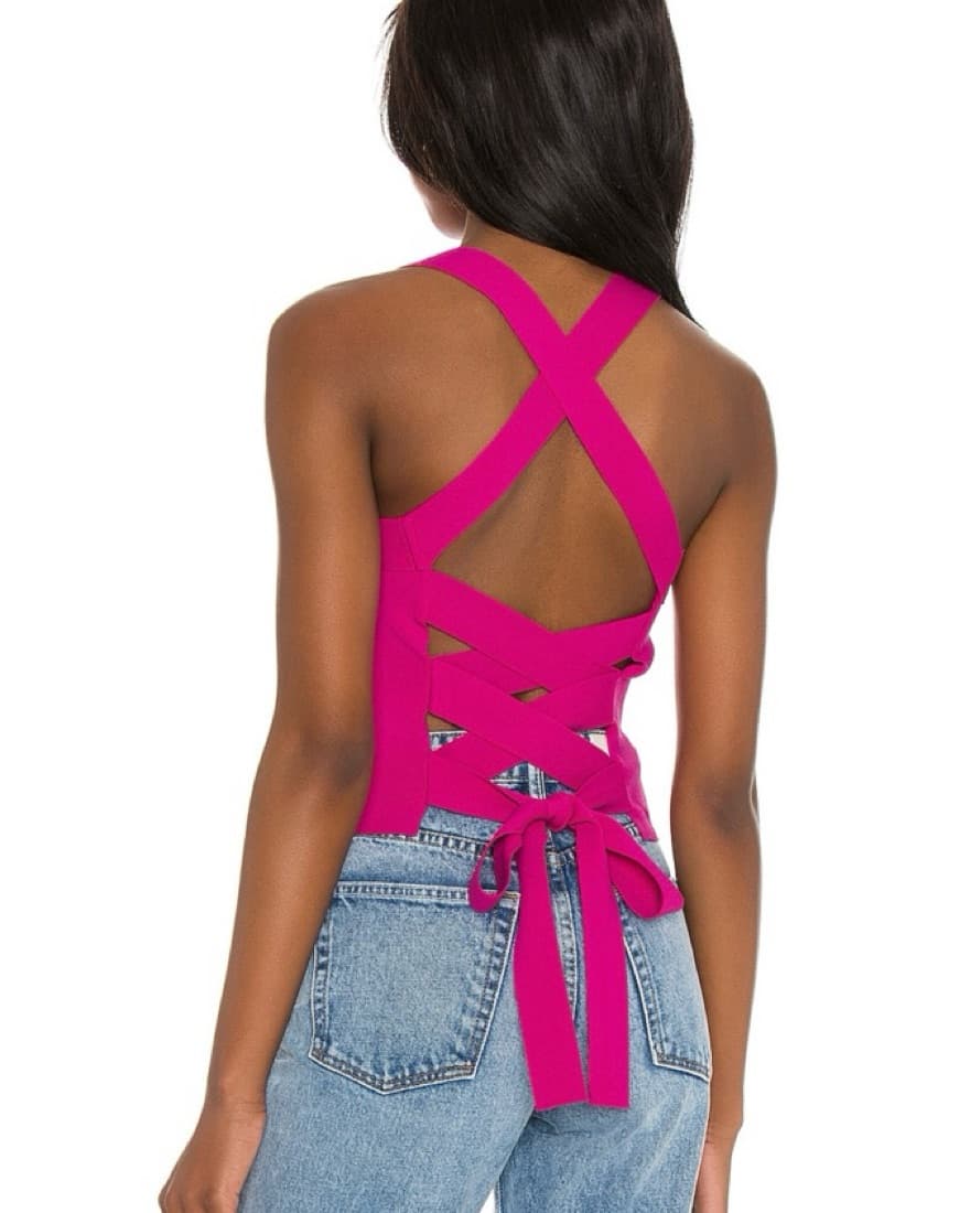 Fuschia Tie Back Top - Image 4