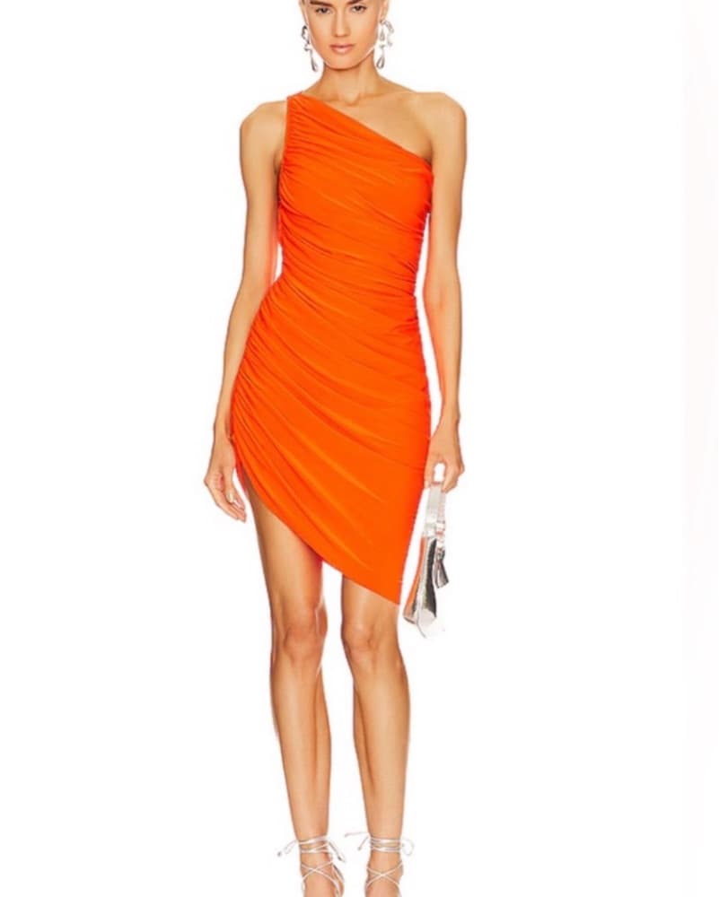 Norma Kamali Diana Mini Dress Orange - Image 1