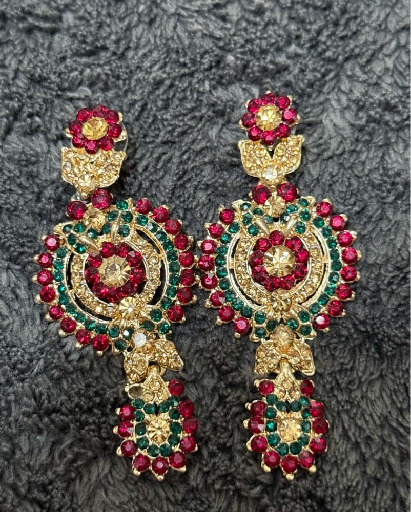 Regal Rhinestone Chandelier Earrings - Image 1