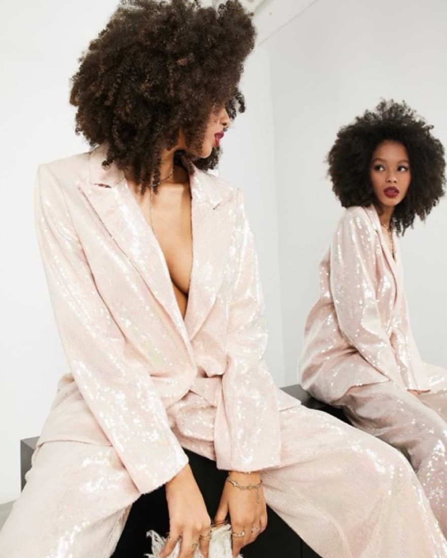 ASOS Edition Oversized Sequin Blazer - Image 1