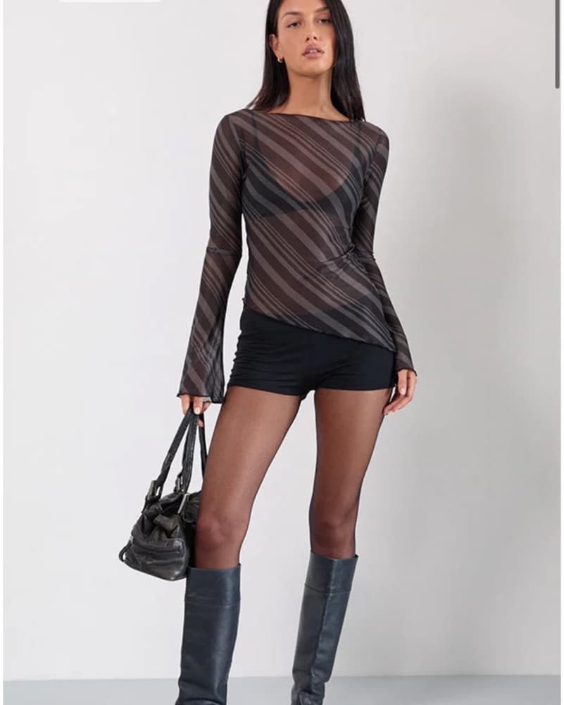 Motel Rocks Long Sleeve Sheer Top - Image 1