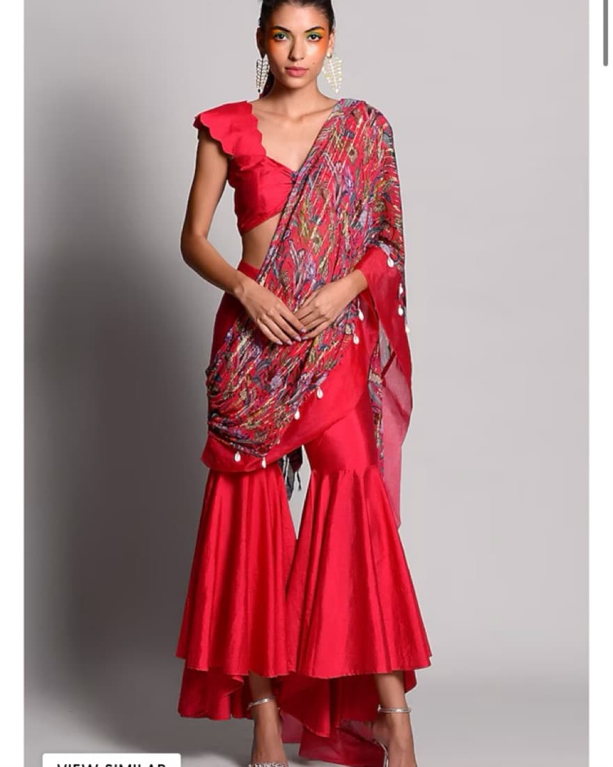 Indian - Stitched “Saree” Pants Lengha  - Image 1