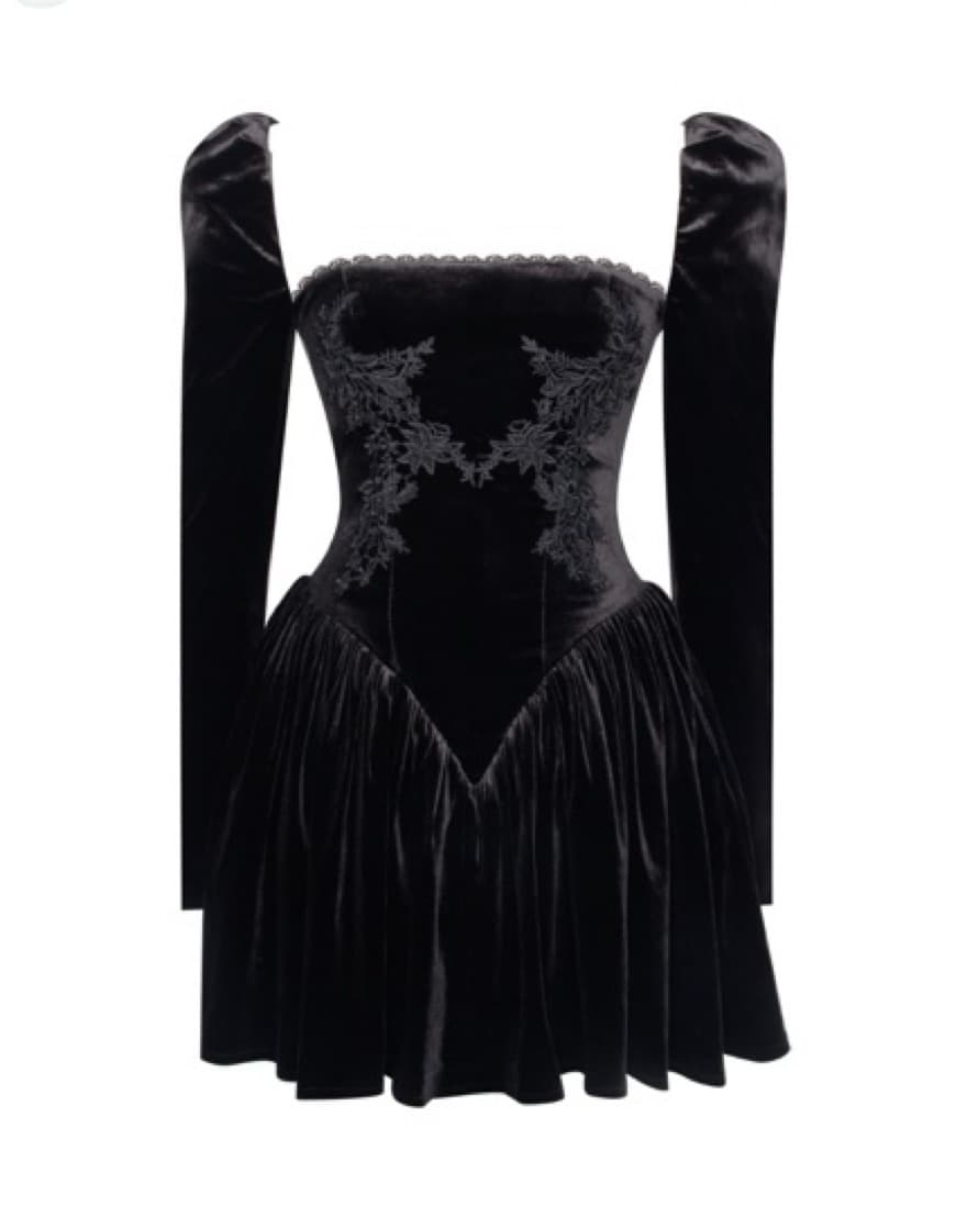 Long Sleeve Velvet Dress - Image 1