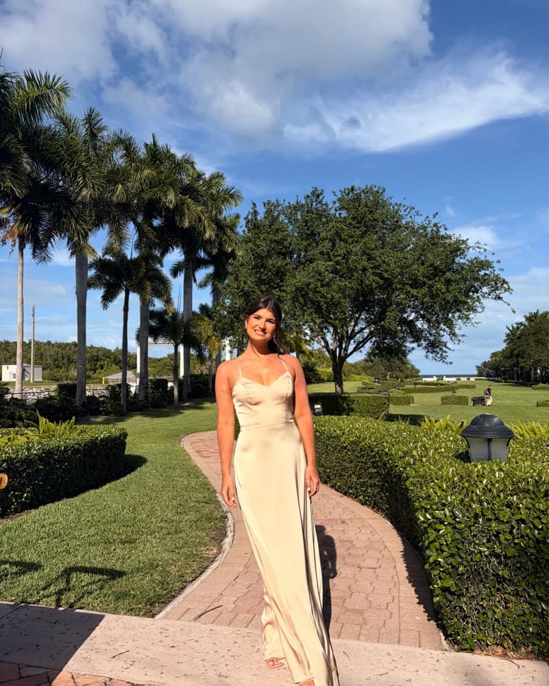 Champagne Azazie Bridesmaid Dress - Image 2