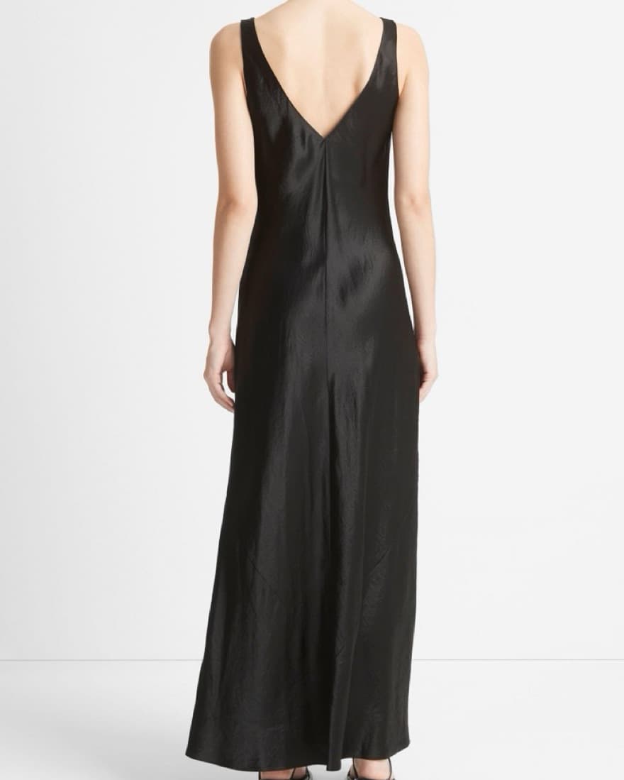 Vince Satin V-Neck Maxi Slip Dress - Image 2