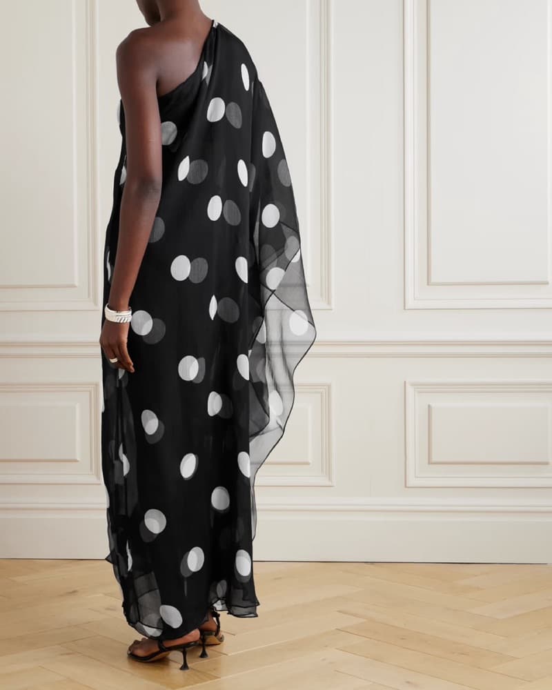 Dodo Bar Or one-shoulder polka-dot maxi  - Image 2