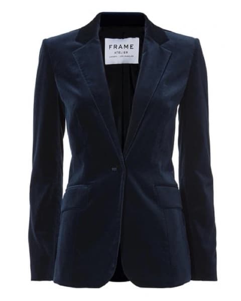 Frame Navy Velvet Blazer - Image 2