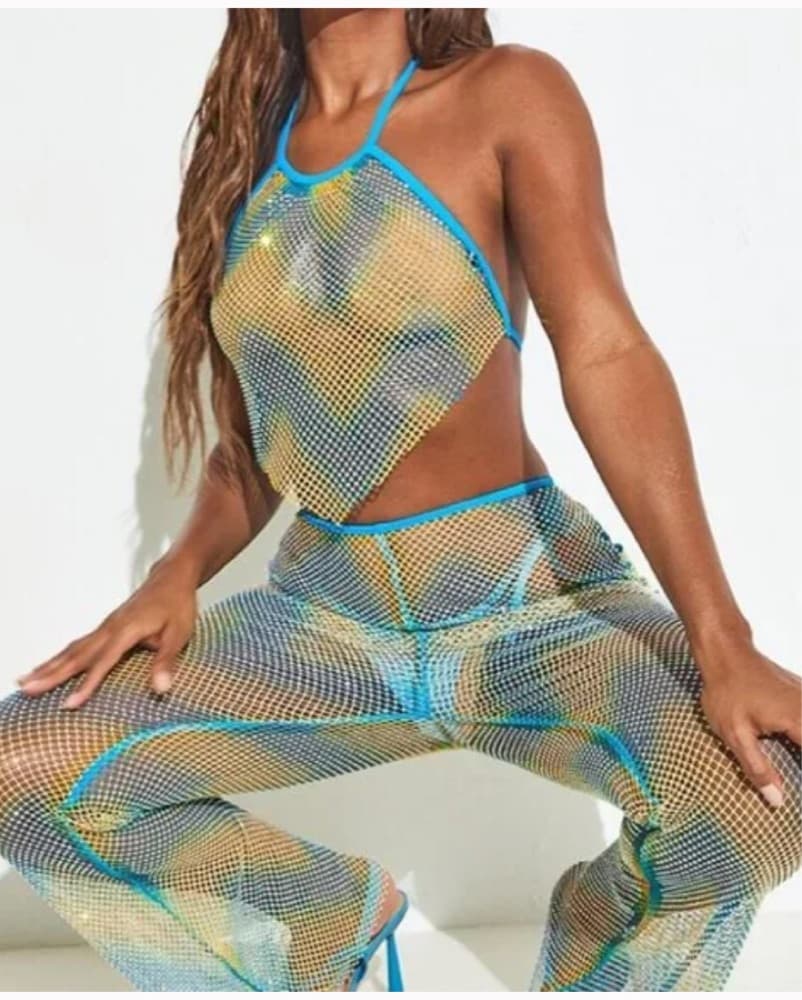 Turquoise Diamante Beach Set - Image 1