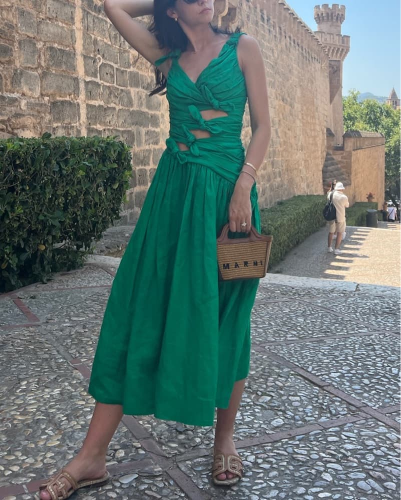 Zimmermann Cutout Linen Midi Dress - Image 1