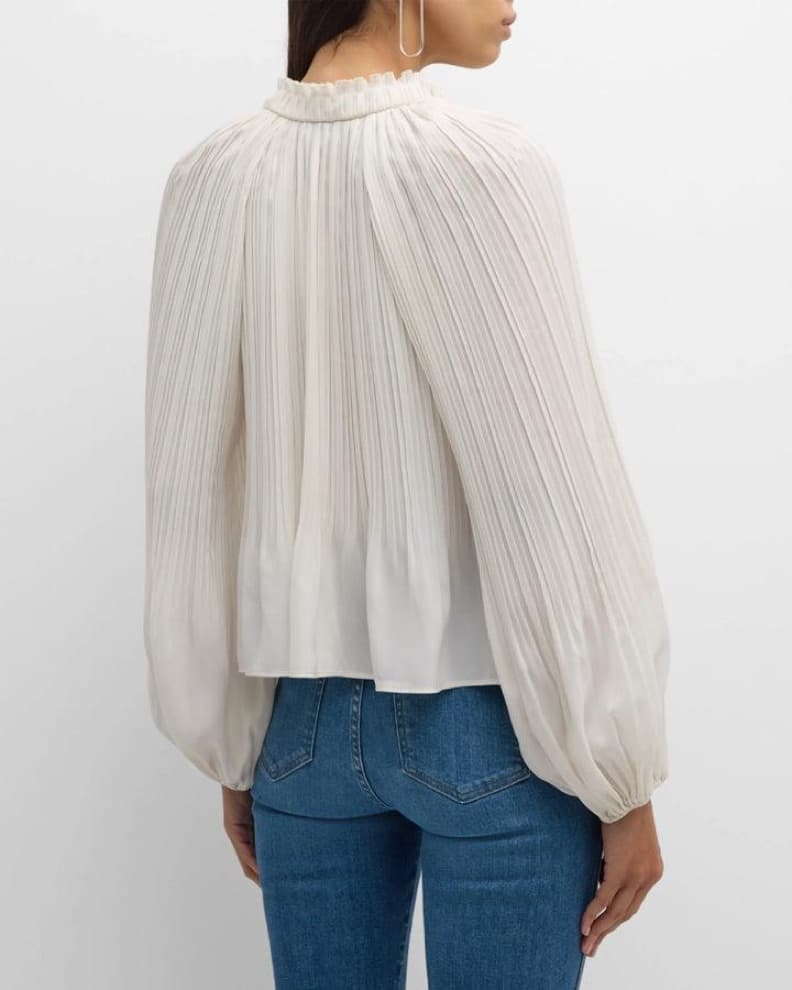 Veronica Beard Walker Pleated Top - Image 3