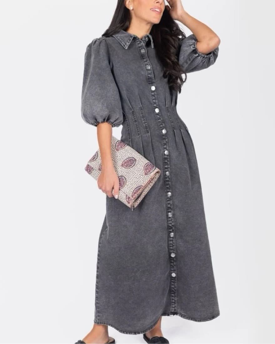 Denim Maxi Dress Size M - Image 1