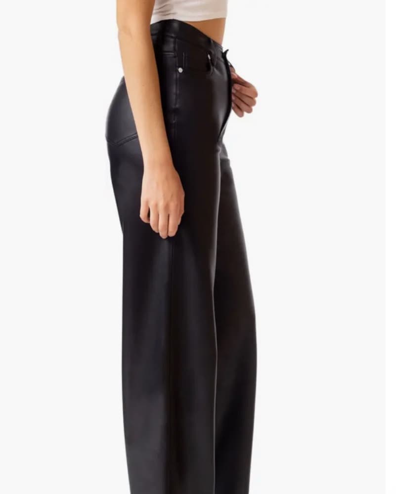 Black Faux Leather Pants - Image 2