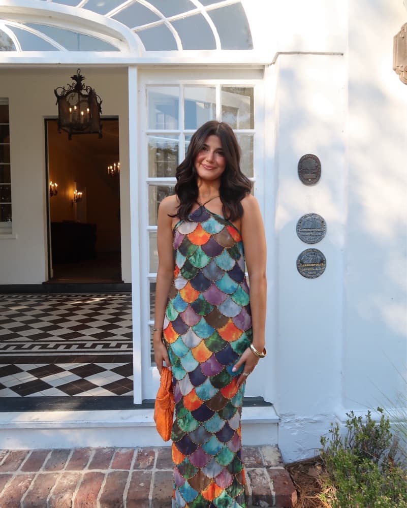Vibrant Multicolor Patterned Maxi Dress - Image 1