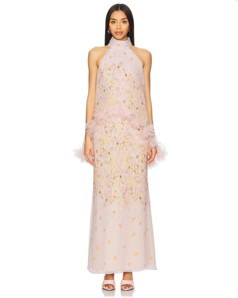 Elliat Tulsia Floral Cape Dress - Image 4
