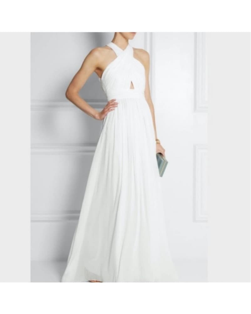 Alice + Olivia White Halter Top - Image 1
