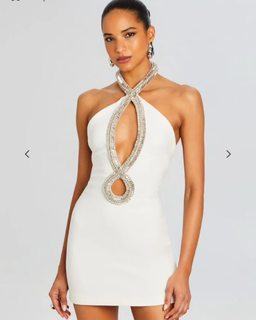 Retrofete White Mini Dress - Image 1