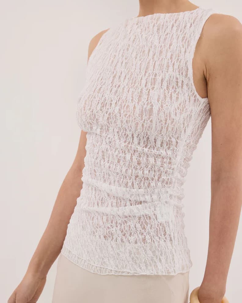 DISSH LIZZIE WHITE SLEEVELESS LACE TOP - Image 3