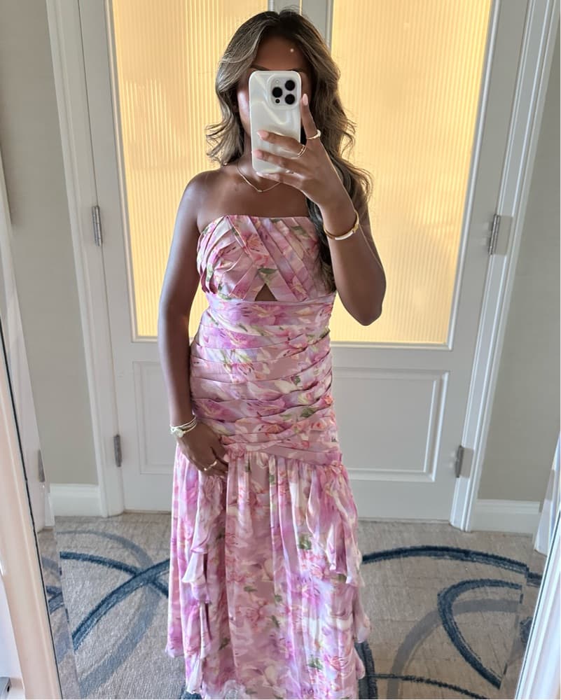 Estefany Dress In Pink Floral - Image 3