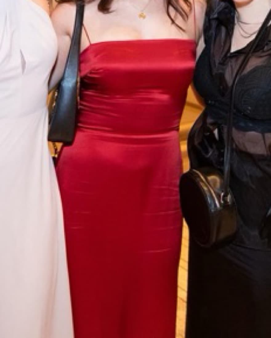 Reformation Red Frankie Silk Maxi Dress  - Image 3