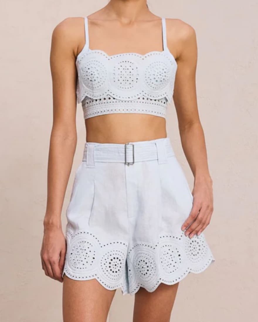 ALC Positano Linen Eyelet Top - Image 1