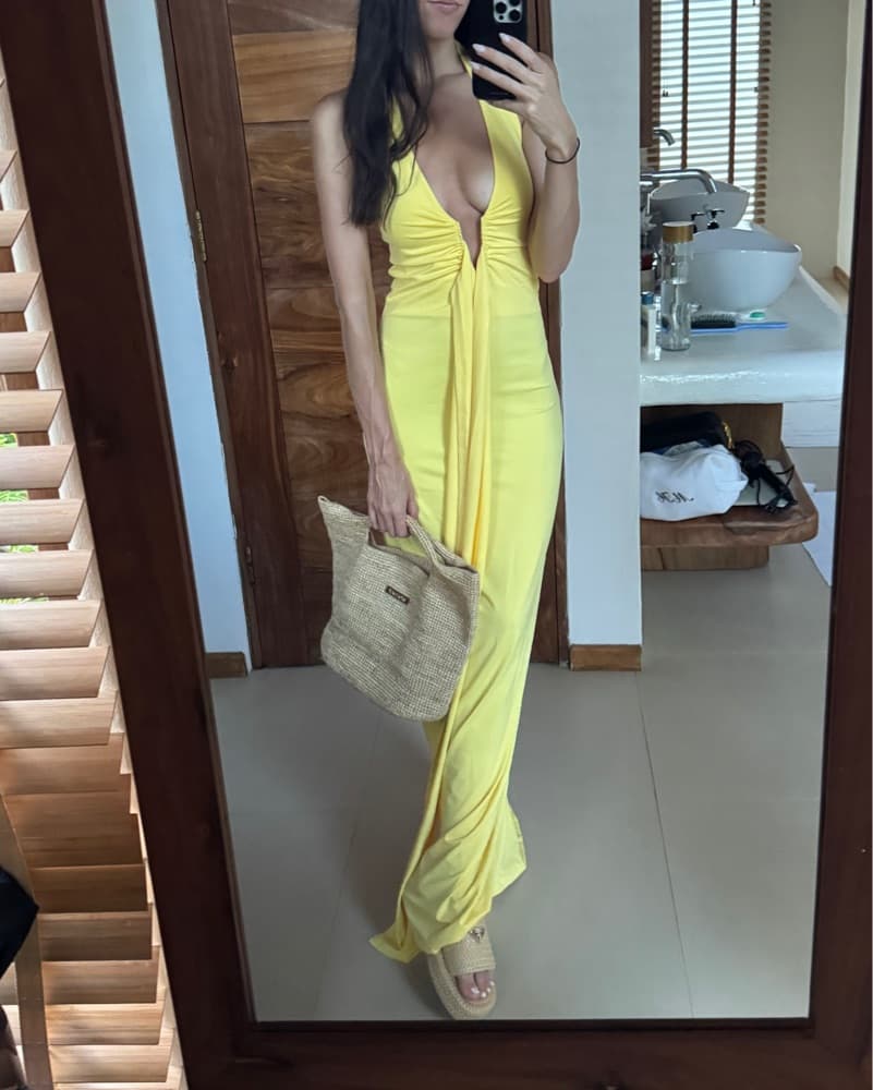 Yellow Halter Maxi Dress - Image 1