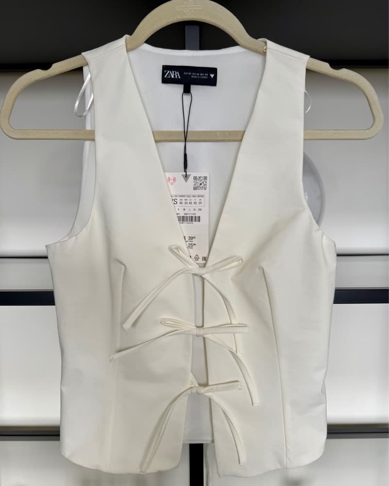 Zara V Neck White Top - Image 1