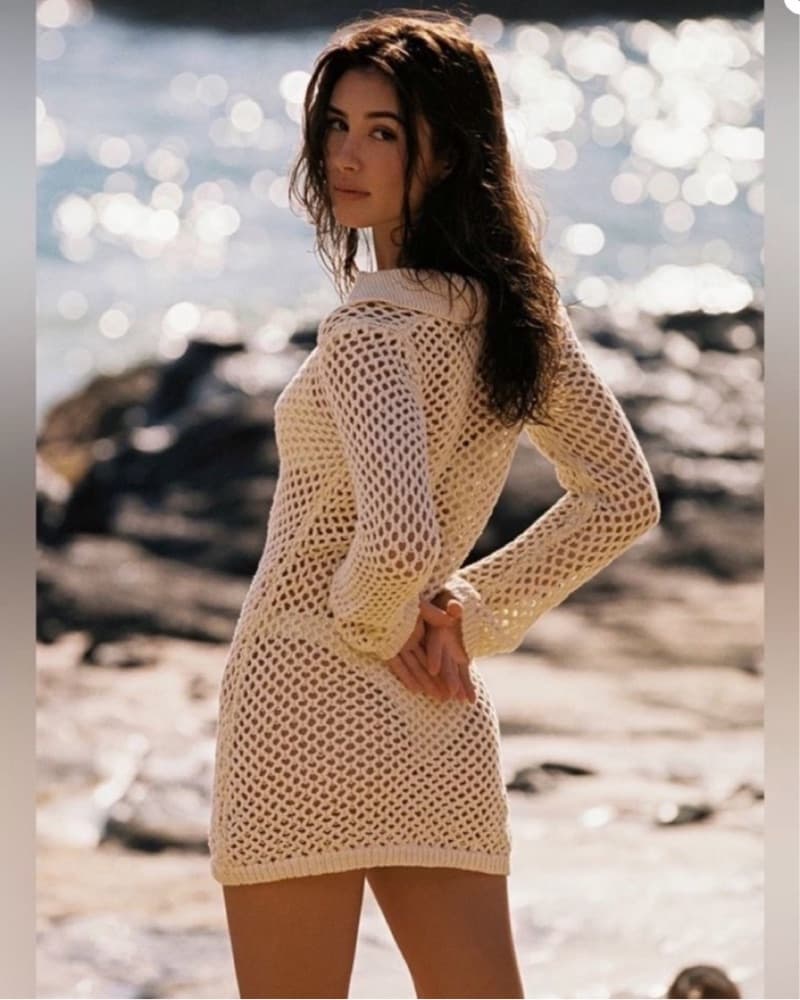 Monday swim White Crochet Coverup  - Image 2