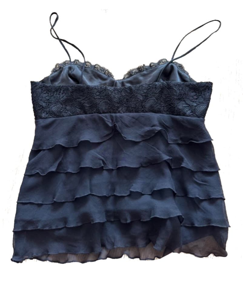 Vintage Beaded Ruffle Corset Top - Image 2