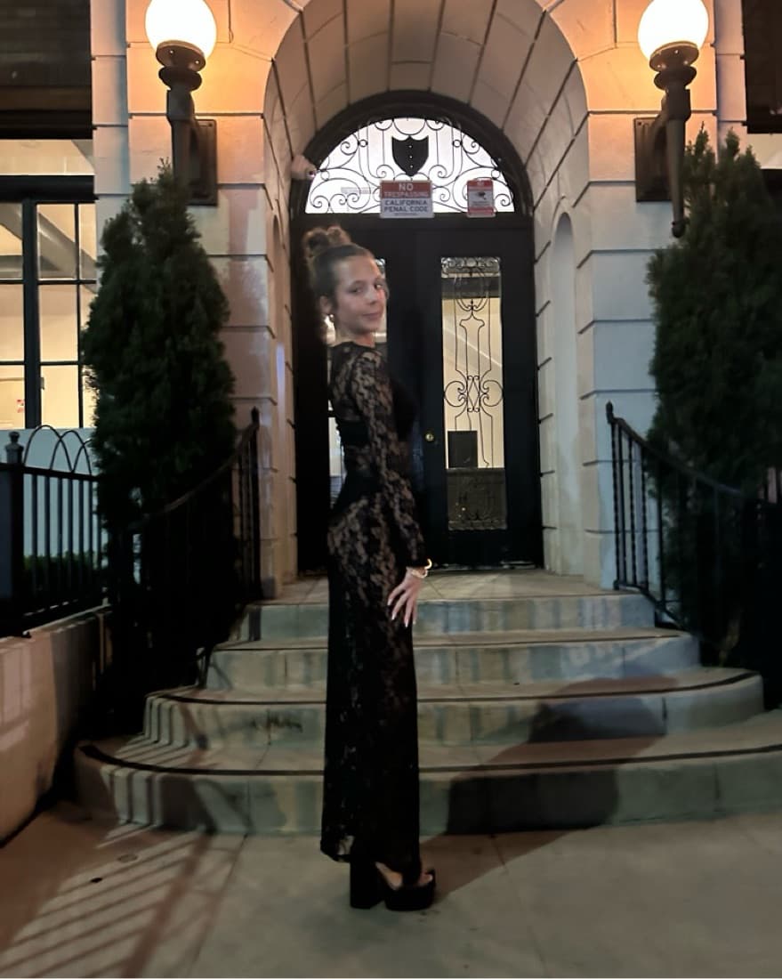 Long Sleeve Black Lace Dress - Image 3