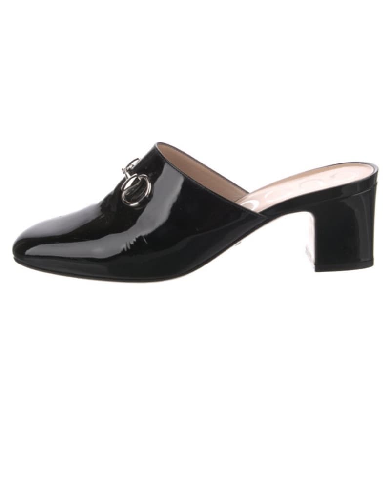 Gucci Sleek Patent Leather Loafer Mules - Image 2